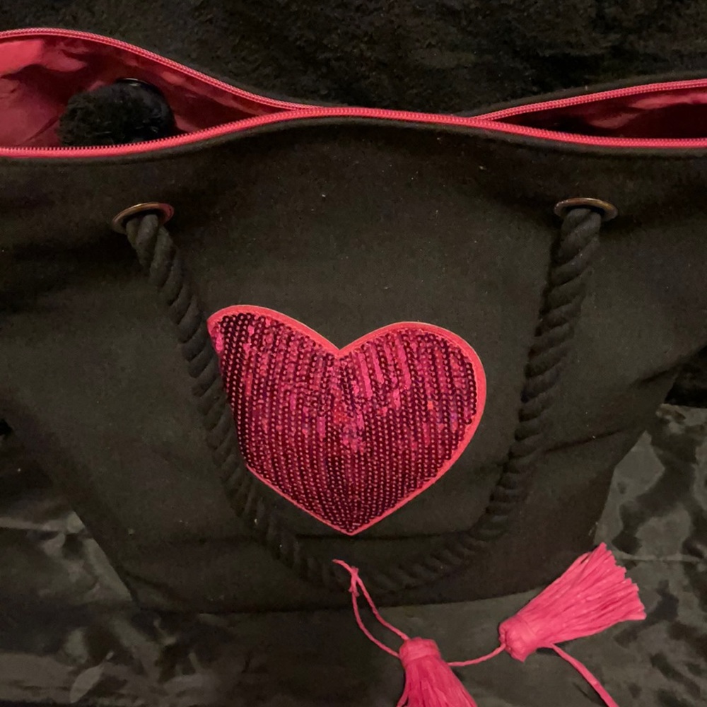 Pink and black bag